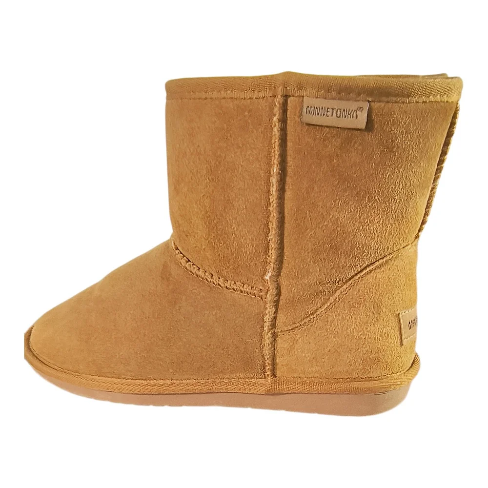 Minnetonka Backus 85701 Boots Women's Size 8M Brown Suede Faux Fur Lined Pull-on